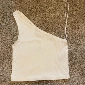 Topshop, US size 2, white one shoulder top